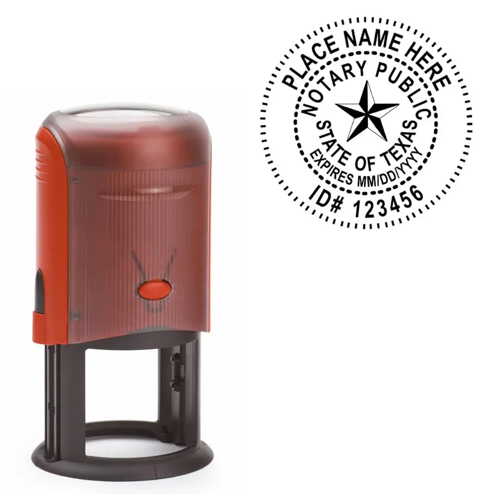 Круглый Нотариальный штамп Bbloop для штата Техас|Штампики| |
