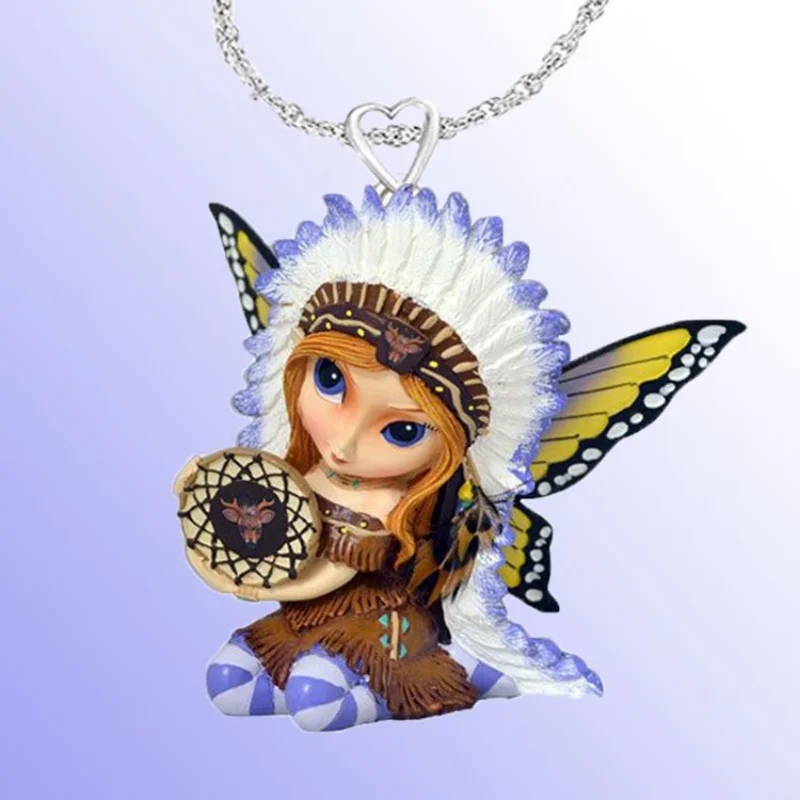 

60pcs/ lote VOVT Brand Cartoon fashion butterfly fairy girl pendant dog fairy tale necklace chains jewelry wholesale