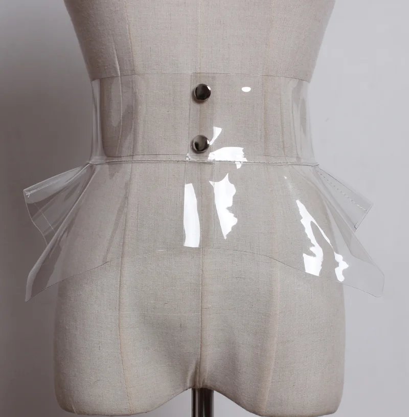 Summer New Fashion and Trends In The PVC Plastic Transparent Girdle Female Wide Trim T-shirt Shirts Belt Width Harajuku Belts