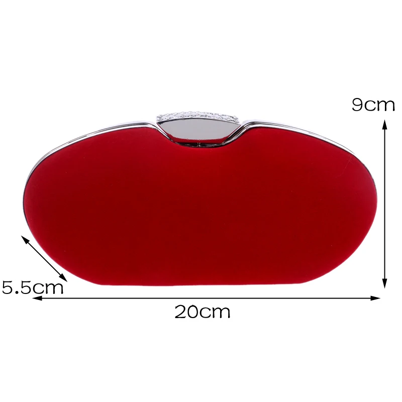 Fashion evening bags clutch women diamonds blue red velvet handbags chain shoulder bag for bridal bridesmaid polyester purses