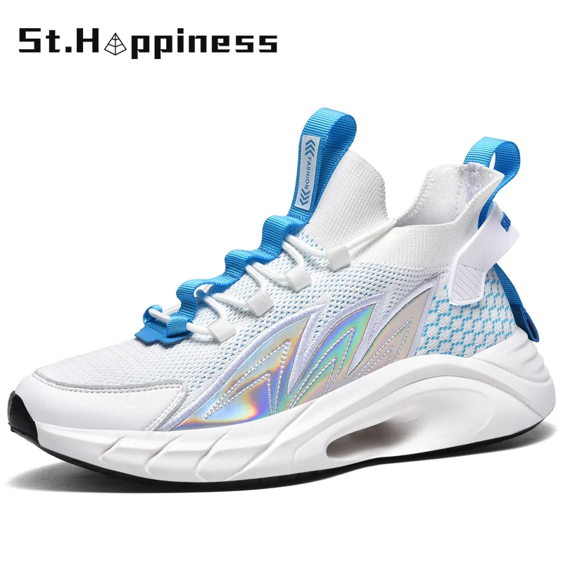 

2021 Summer New Men's Breathable Mesh Casual Shoes Outdoor Fashion Lace-Up Running Sports Shoes Trend Design Sneakers Big Size