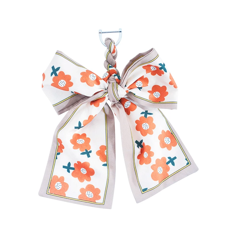 

Car Key Decoration Pendant Handmade Bow Silk Material Luxurious For Women High-end Auto Keychain