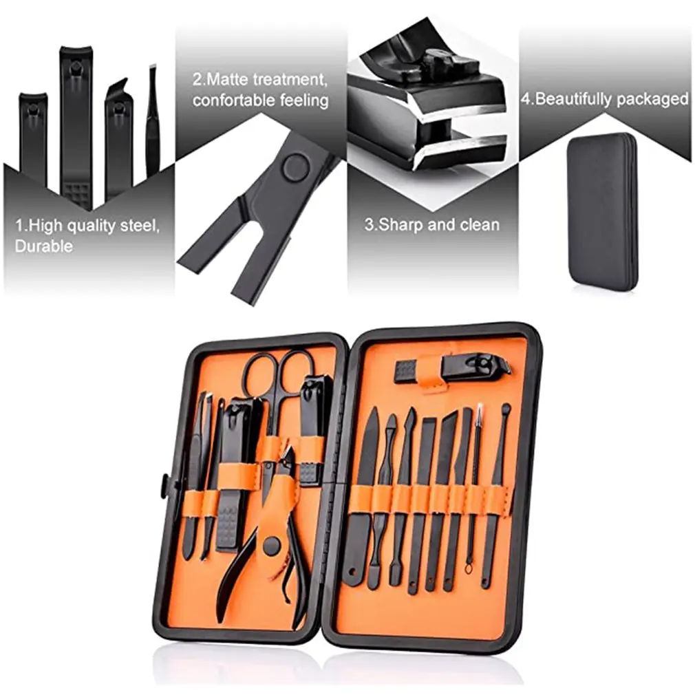 Professional Manicure Set Nail Clipper Kit Nail Care Set Grooming Kit Pedicure Blackhead Blemish Eyelash Makeup Facial Care Tool