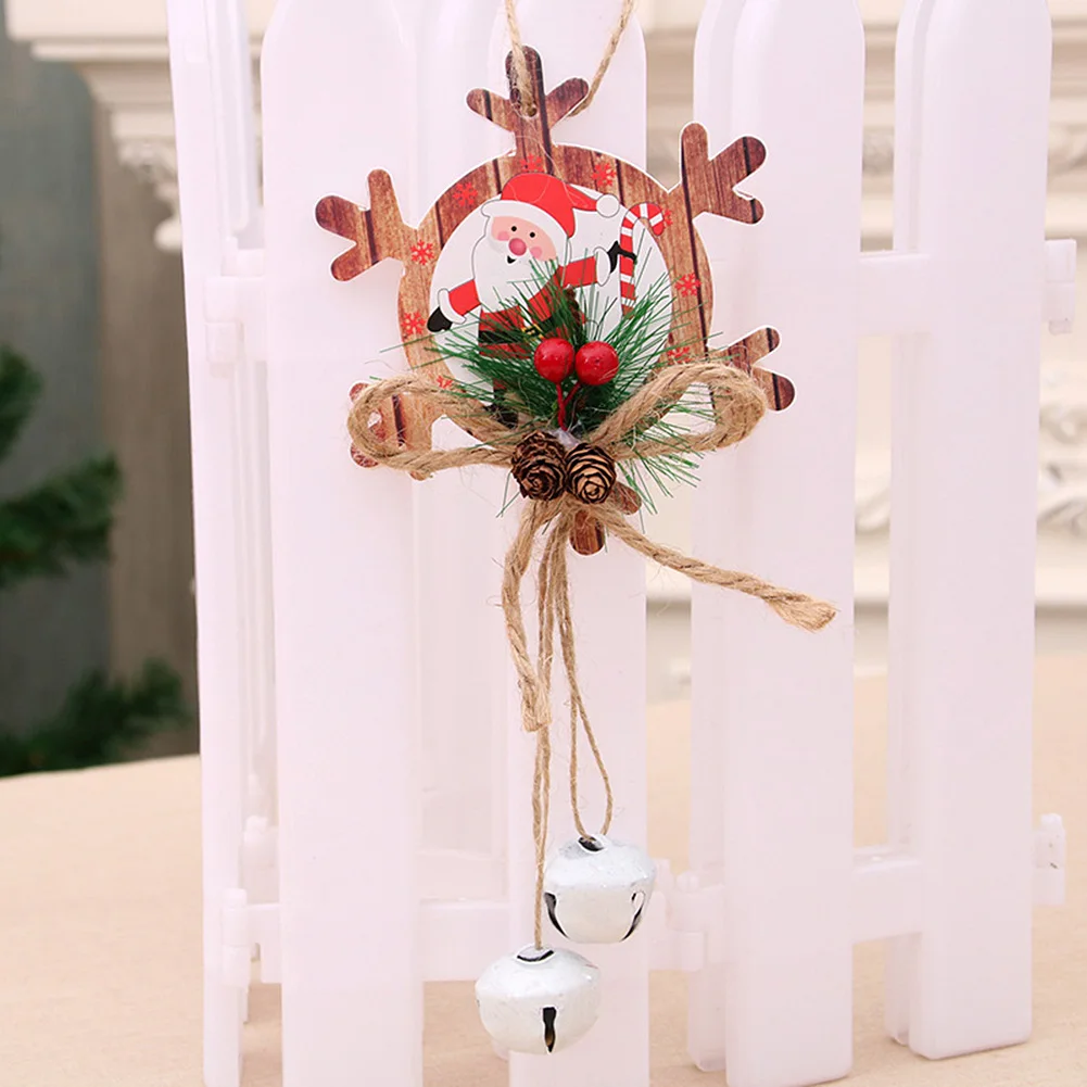 4 шт. деревянный Рождественский колокольчик подвеска звезда дом форма орнамент