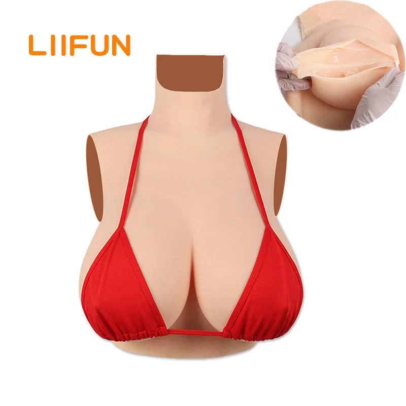 

Only For Women Female High Collar Silicone Breast Form Realistic Fake Boobs Enhancer Crossdresser Drag Queen Crossdressing G Cup