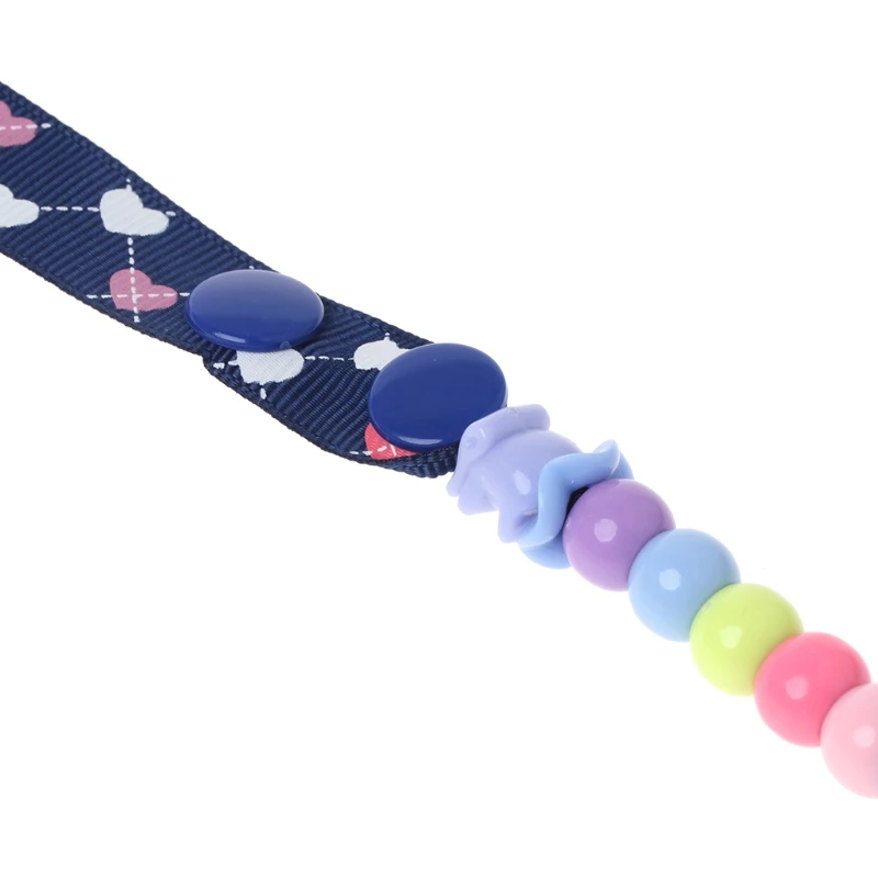 

Baby Nipple Chain Clip Beads Strap Heart Pacifier Holder Feeding Infant Toddler