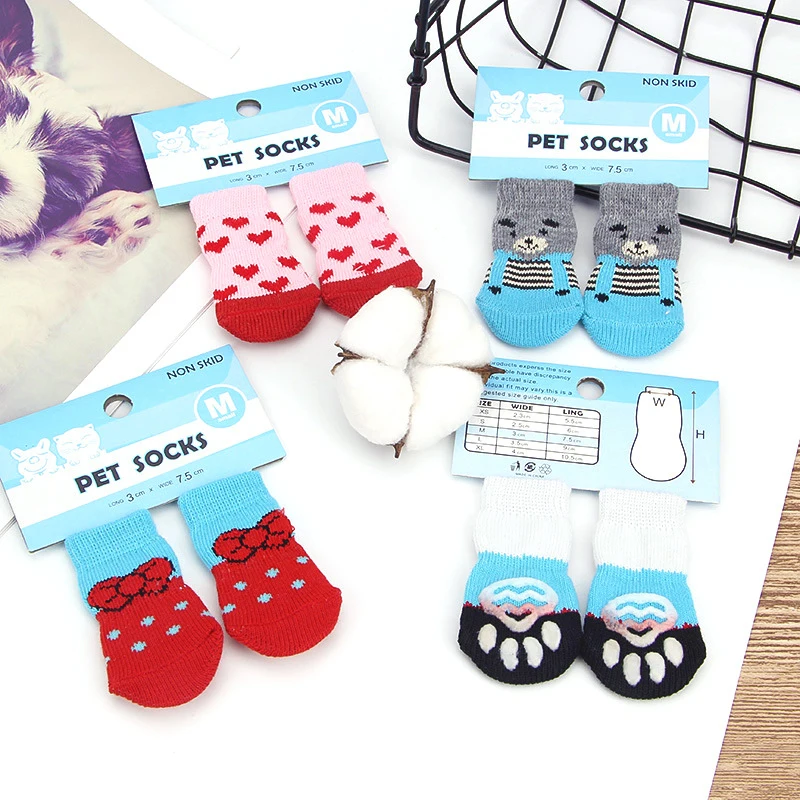 Snailhouse Новинка 4 шт./компл. носки для собак и кошек домашние мягкие хлопковые