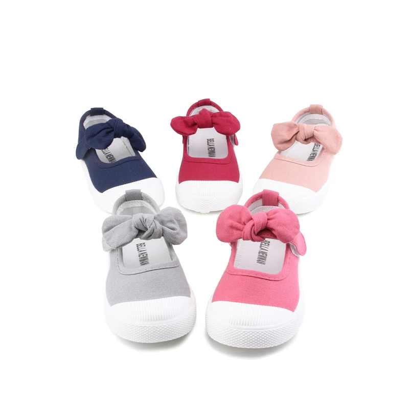 

Baby Girl Shoes Canvas Casual Kids Shoes With Bowtie Bow-knot Solid Candy Color Girls Sneakers Children Soft Shoes 21-30 Classic