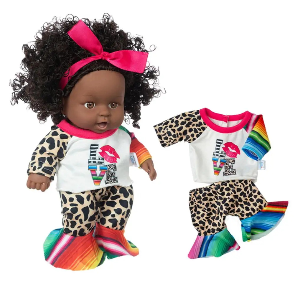 

Baby Dolls Simulation African Doll 8 In Black Doll With Curly Hair Vivid Realistic Handmade Doll Head And Limbs Can Rotate