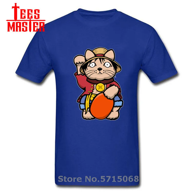 Футболка Lucky Cat с забавным пиратским королем винтажная аниме цельный Луффи