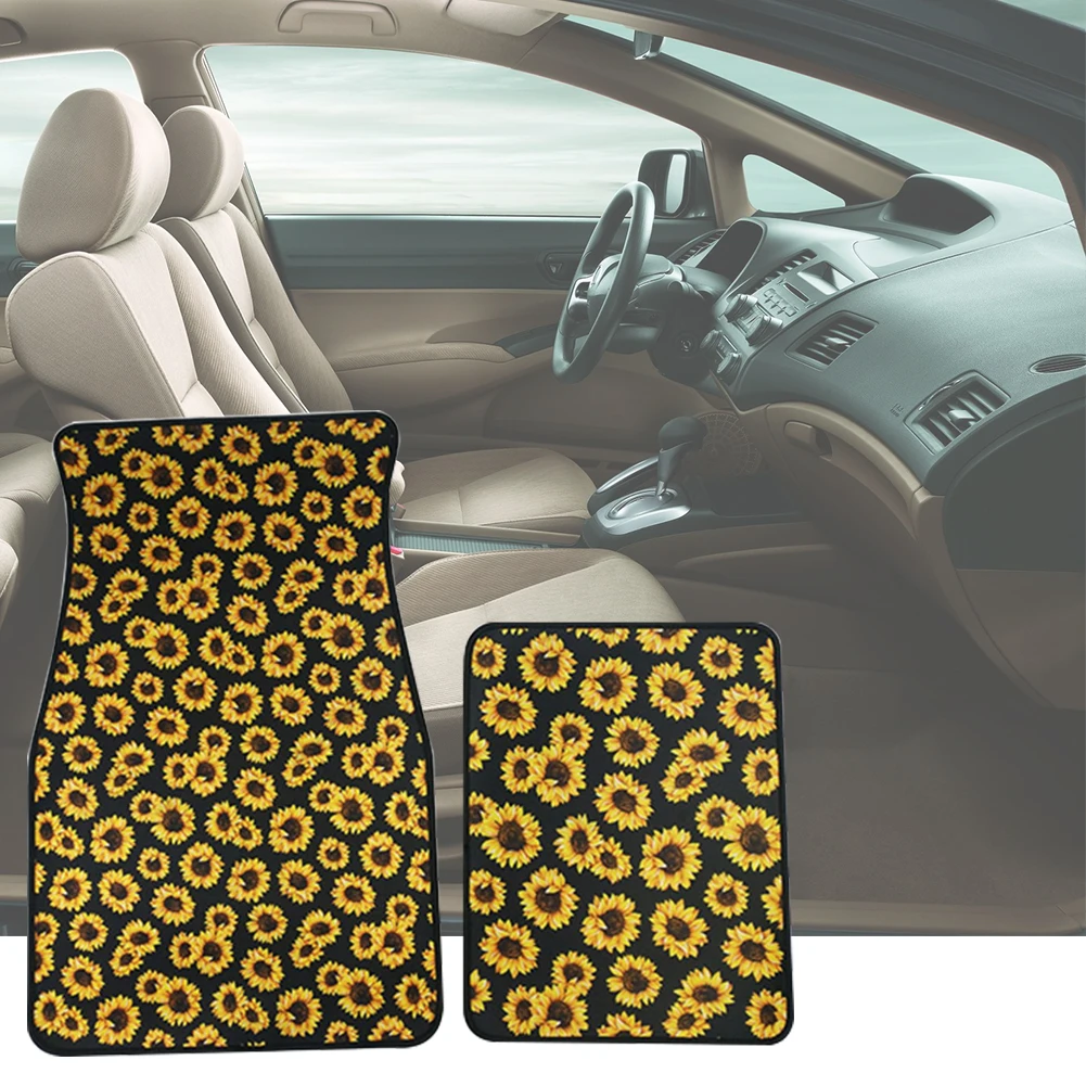 2шт Подсолнух коврик в машину универсальные автомобильные коврики для ног