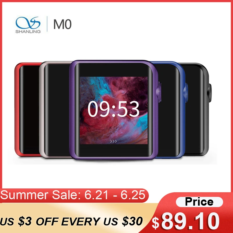Портативный музыкальный плеер SHANLING M0 32 бит/384 кГц Bluetooth AptX LDAC DSD MP3 FALC с высоким