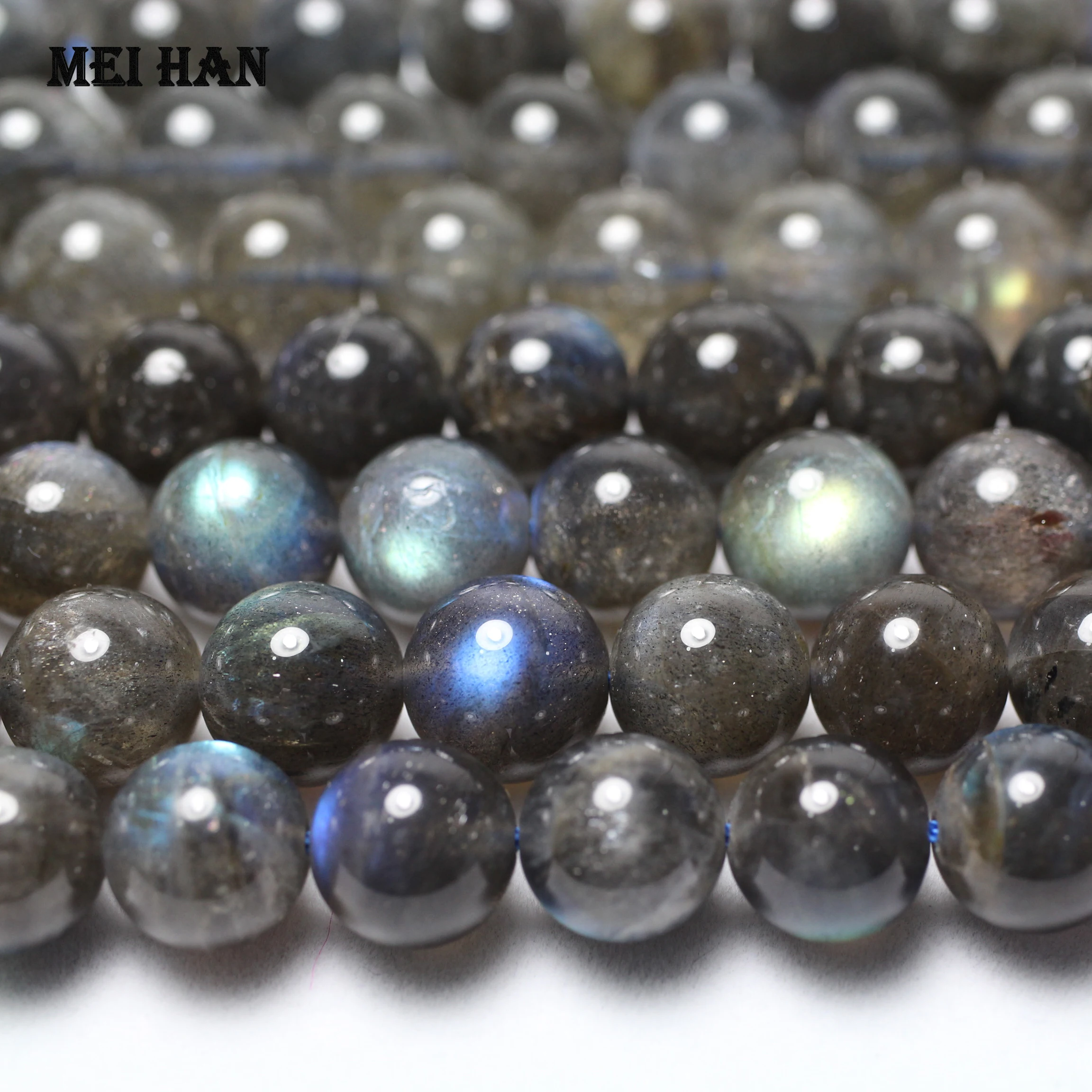 

Meihan Free shipping (1 strand/set) natural Madagascar grade A+ labradorite 10.5-11.3mm loose beads for jewelry making design