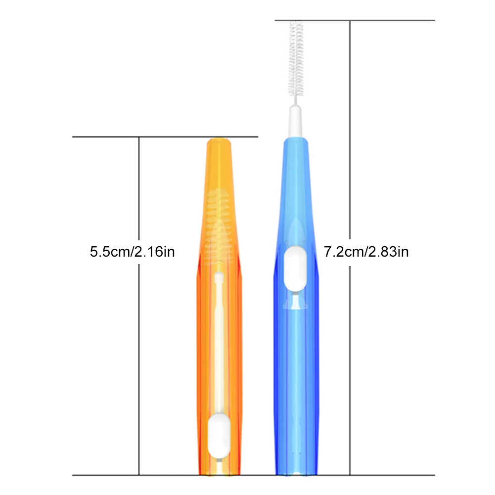 

60pcs Interdental Brush Teeth Cleaning Brace Cleaning Brush Retractable Brush Head, 5 Sizes