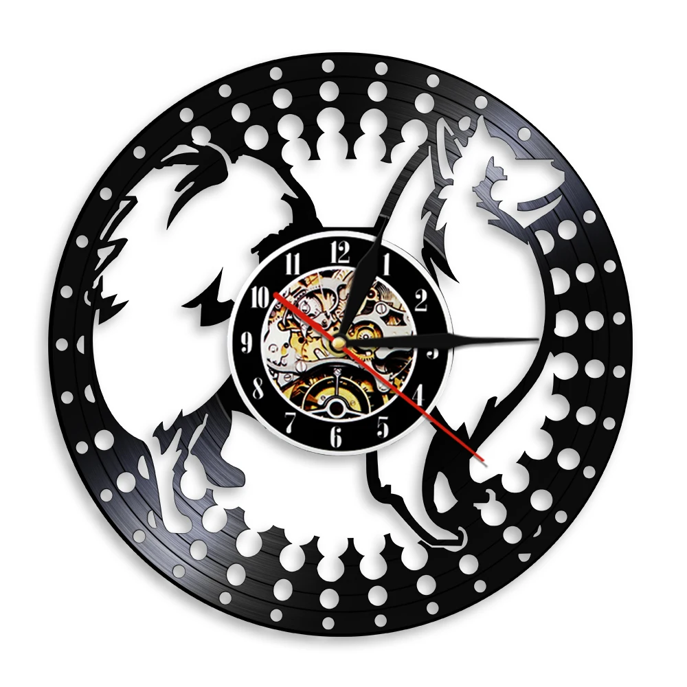 

Japanese Spitz Dog Handmade Decorative 3D Wall Clock Make Of Vinyl Record Wall Clock Creative Nursery Wall Decor For Kid's Room