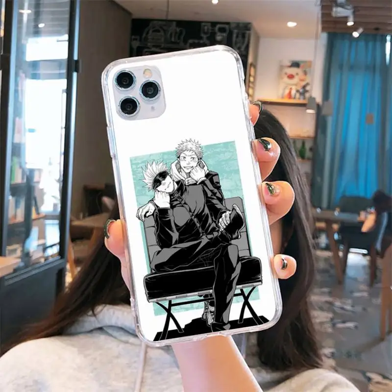 

Jujutsu Kaisen Satoru Gojo Comics Phone Case Transparent for iPhone 6 7 8 11 12 s mini pro X XS XR MAX Plus cover funda shell