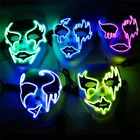 Маски на Хэллоуин маскарадные маски светодиодный неоновый маска вечерние Косплэй тушь для ресниц страшные светящиеся маски светильник кейс для чистки Ресторан Careta карнавал маска