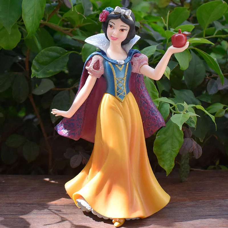 19cm Disney Snow White Elsa Rapunzel Jasmine Anna Model Action Figures Princess Cartoon PVC Anime Dolls Figurines Kids Toys Cake images - 6