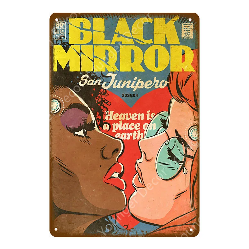 Кино черное зеркало металлические оловянные знаки ретро постер Бар Кафе