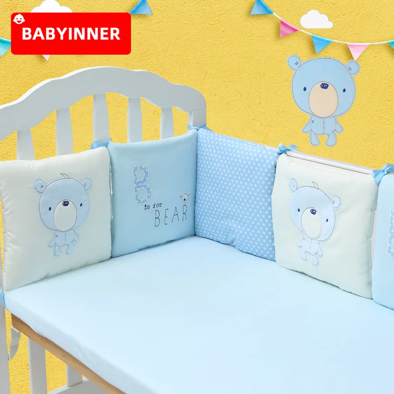 

Babyinner Baby Crib Bumper Cute Cartoon Pattern Crib Protector Pillows Multiple Styles Newborn Bed Backrest 30*30cm 6 Pcs/Set