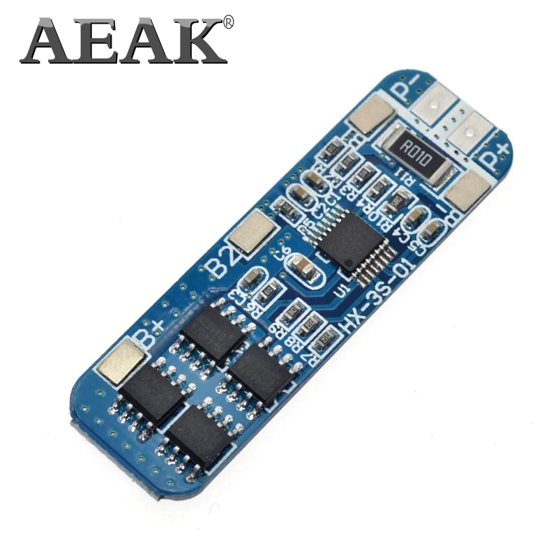 AEAK 50x21x1 мм 10 а BMS защитная плата зарядного устройства для 3 18650 литий ионных батарей