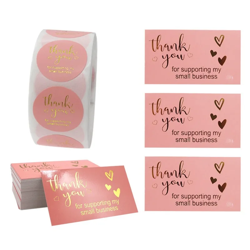 

Colorful Message " Thanks For Supporting My Small Business " Art Paper DIY Card Decoration Office Mark Stickers For Gifts