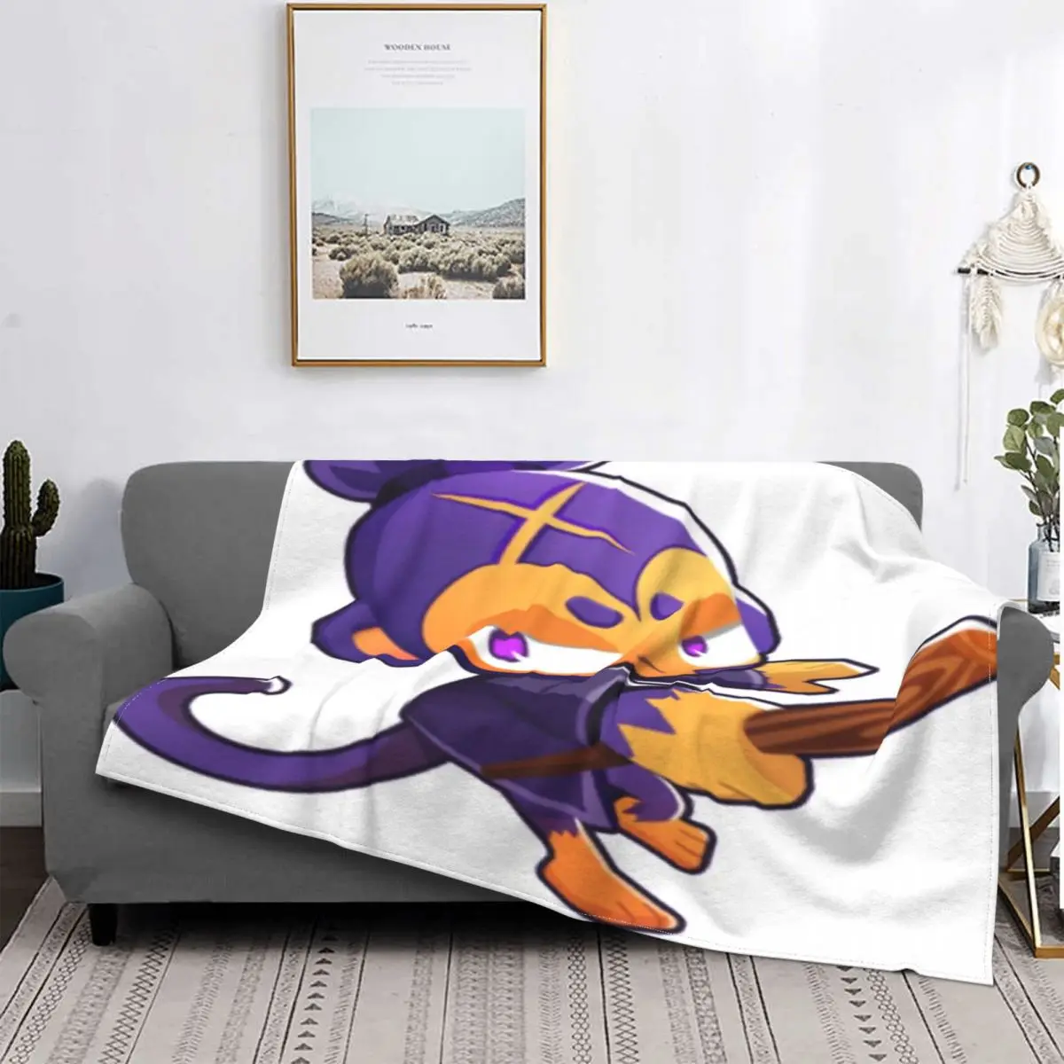 

Bloons Td 8-Manta a cuadros para cama, manta de muselina de felpa de Anime, funda para niños