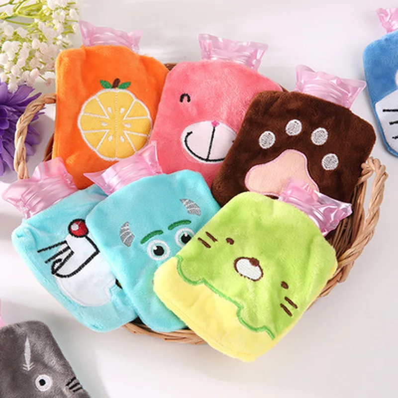 Мультяшная Теплая бутылка для горячей воды портативная плюшевая моющаяся