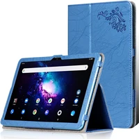 for tcl 10 tab max 4g 10 36 android 9296g tablet case print pu leather folding stand with hand holder magnetic cover 9295g