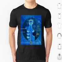 motherboard t shirt print cotton technology data processing womens life creation electronic circuit blue feed geek woma