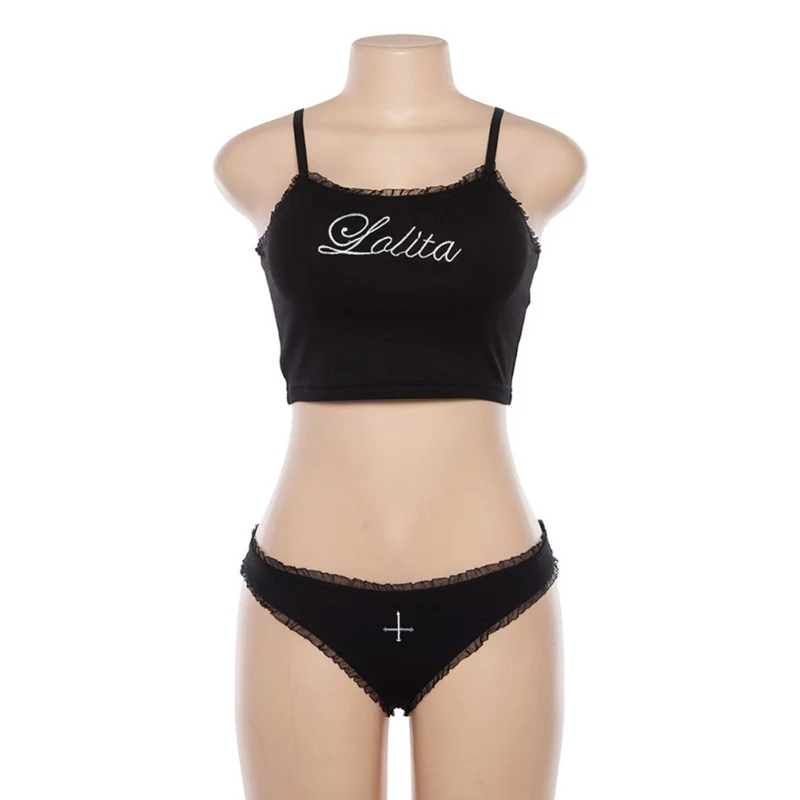 Комплект из 2 предметов: топ на бретельках с регулируемыми бретельками и трусики