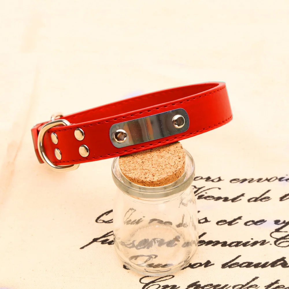 Большой прочный персонализированный ошейник для собак из искусственной кожи с