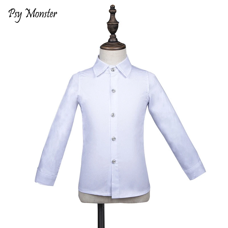 Рубашка для мальчиков с длинным рукавом белая свадебная одежда брендовые