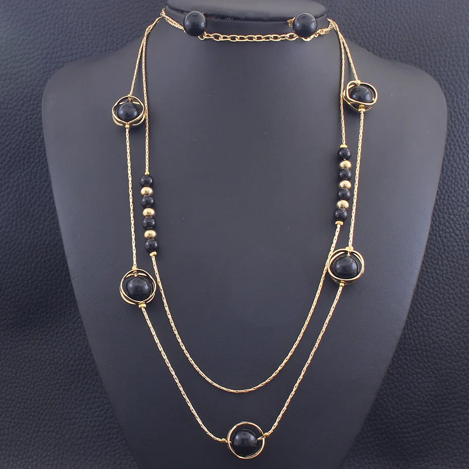 Женские комплекты украшений SEDZDGCA цепочка и серьги-гвоздики золотого цвета с