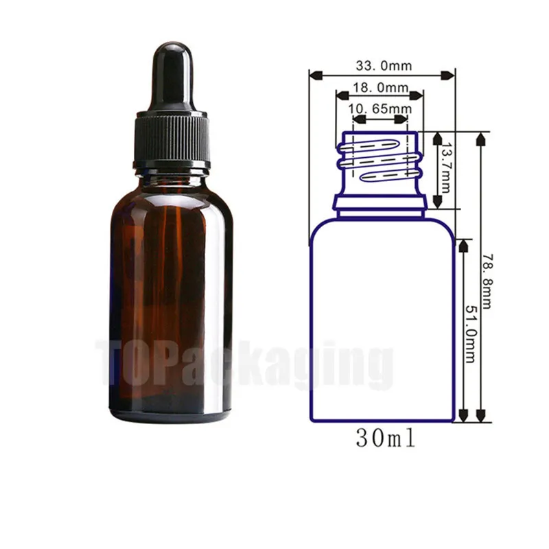 30 мл * 12 шт капельница бутылка Янтарное стекло макияж эфирное масло подрозлива