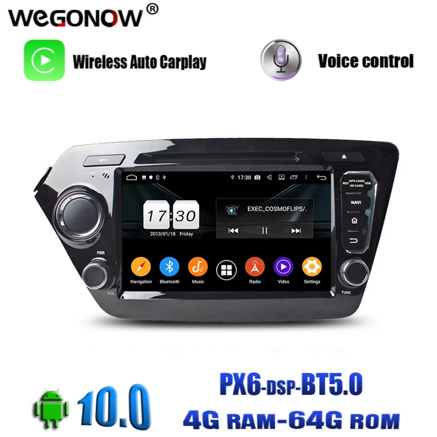 PX6 IPS HD TDA7851 Android 10 для kia K2 RIO 2010 2015 Octa Core 64G ROM автомобильный DVD плеер BT5.0 Wifi GPS карта DVR
