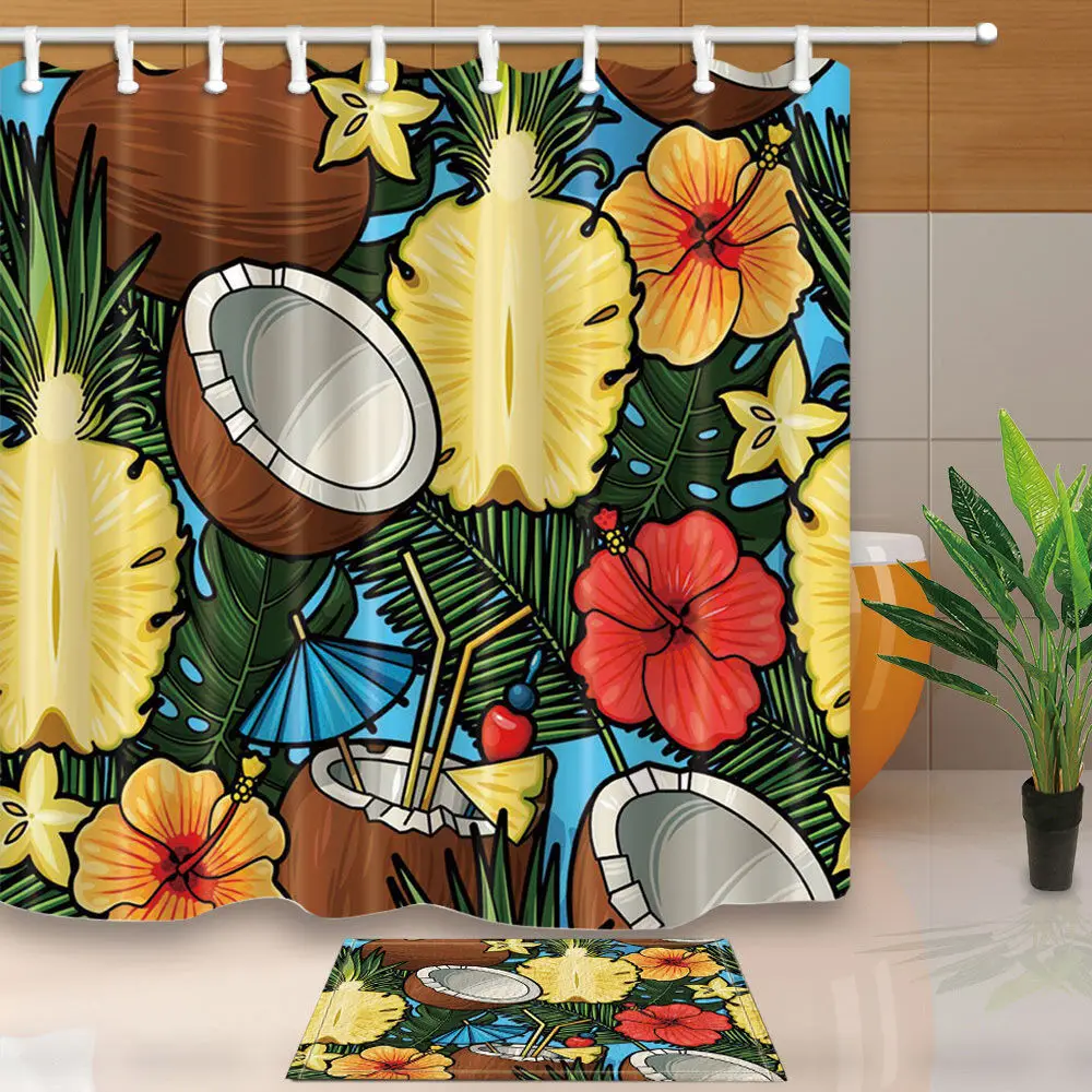 

Tropical fruit Bathroom Shower Curtain Waterproof Fabric