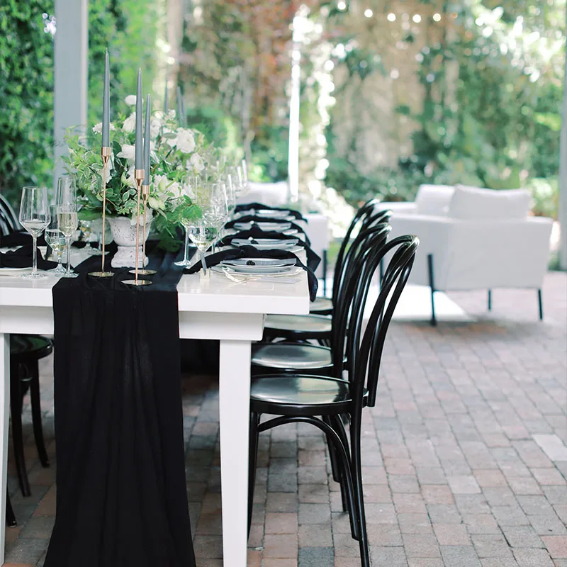 Christmas dinning table decoration rust table cloth set wedding decoration cotton gauze dusty blue napkins gift table runners