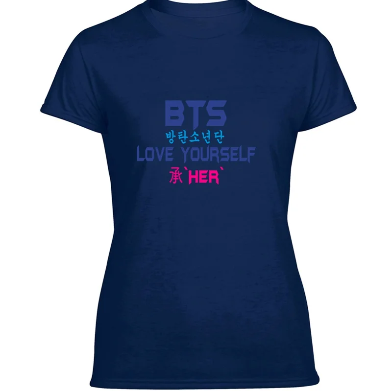 Винтажная футболка с надписью I Love Kpop Bts Bangtan Boys Yourself 2020 Мужская коротким рукавом