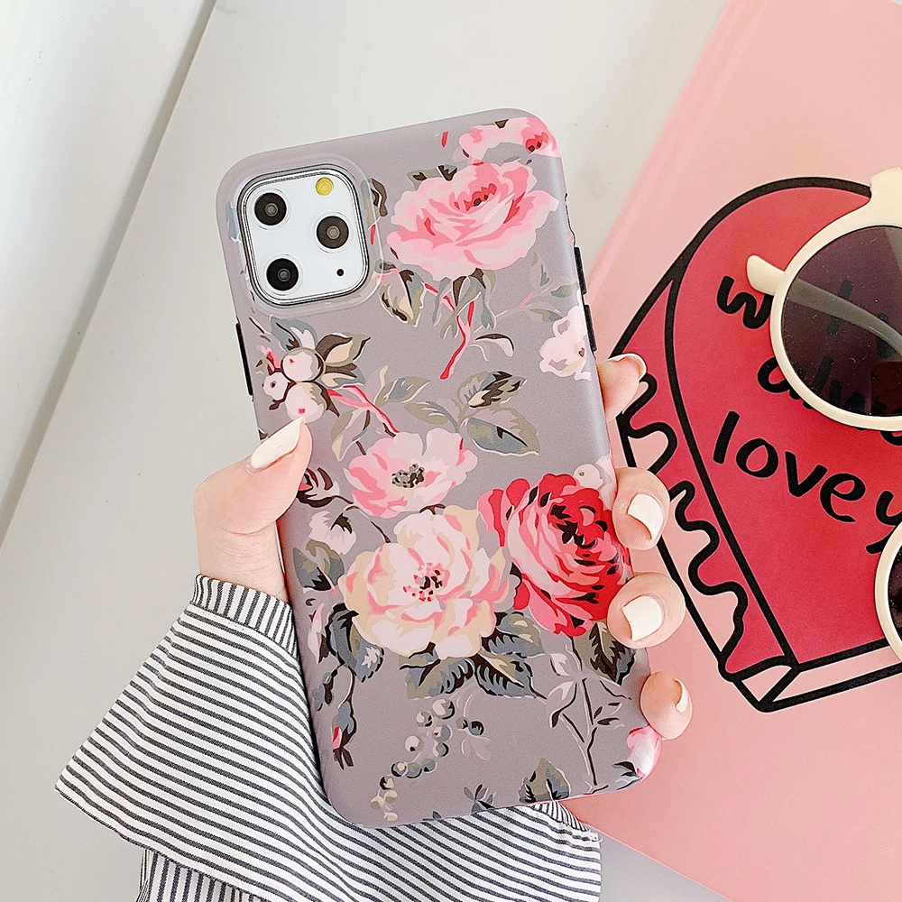 LOVECOM популярный винтажный цветочный чехол для телефона для iPhone 11 Pro Max XS Max XR 6 6S 7 8 Plus X мягкий IMD цветочный чехол для телефона Лучший подарок