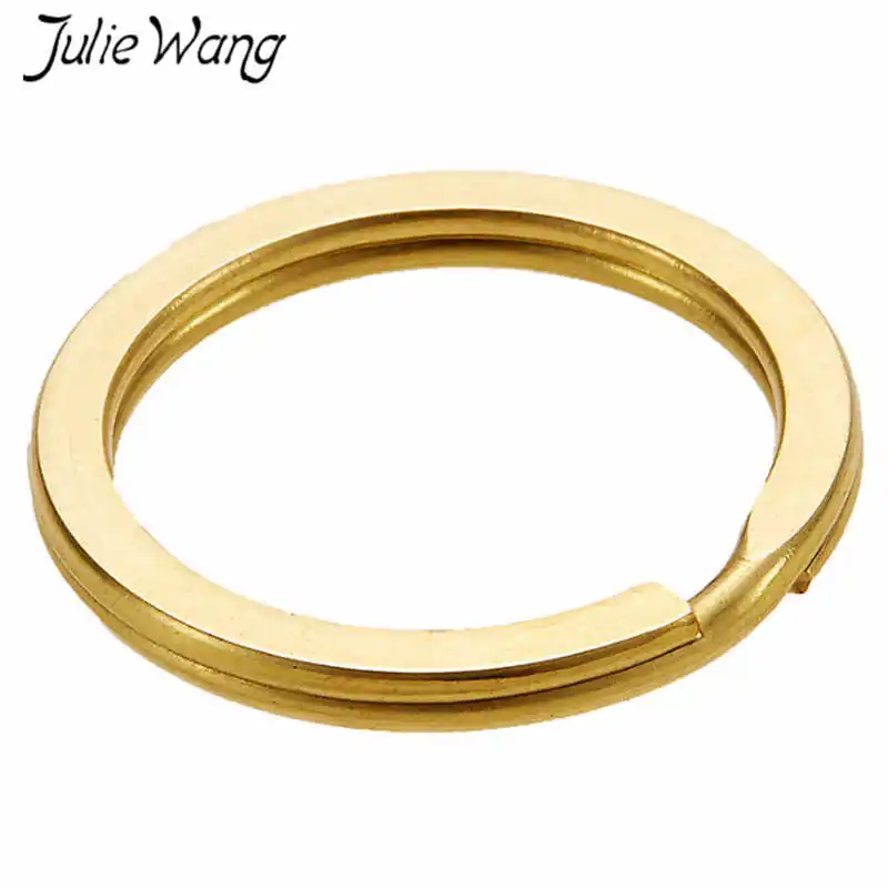 Julie Wang 10PCS 25/30mm Copper Round Key Ring Keychain Split Keychains Chains Jewelry Making Accessory | Украшения и аксессуары