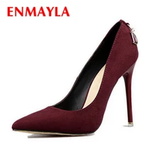 enmayla 2019 stiletto heels shoes woman plus size fashion high heels women pumps classic white red beige sexy wedding shoes