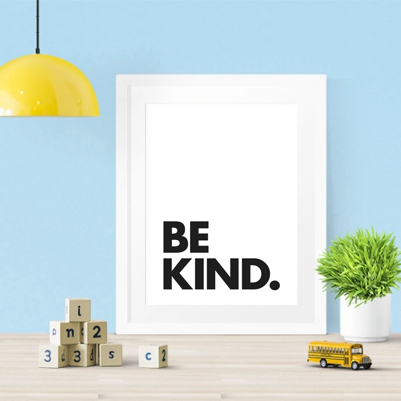 Детский Настенный декор для детской комнаты Be Kind Минималистичная типография с