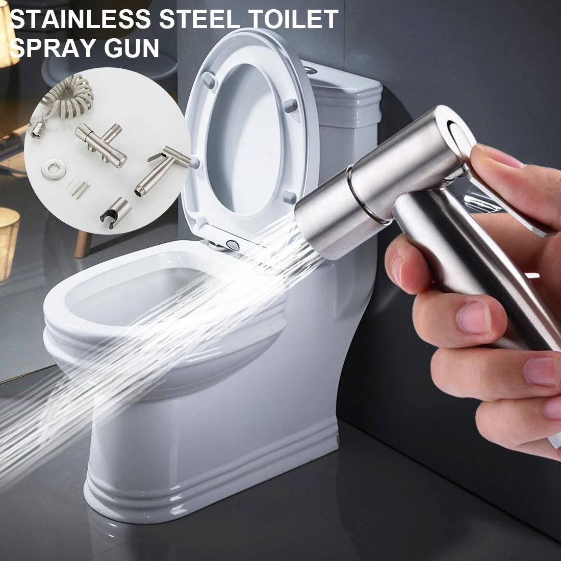 

Handheld Diaper Bidet Set Toilet Sprayer Bathroom Toilet Bidet Shower Head Nozzle With 1.5M Hose Bathroom Accessories