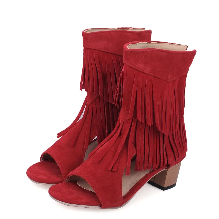 Сандалии женские на высоком каблуке Босоножки с открытым носком кисточкой и