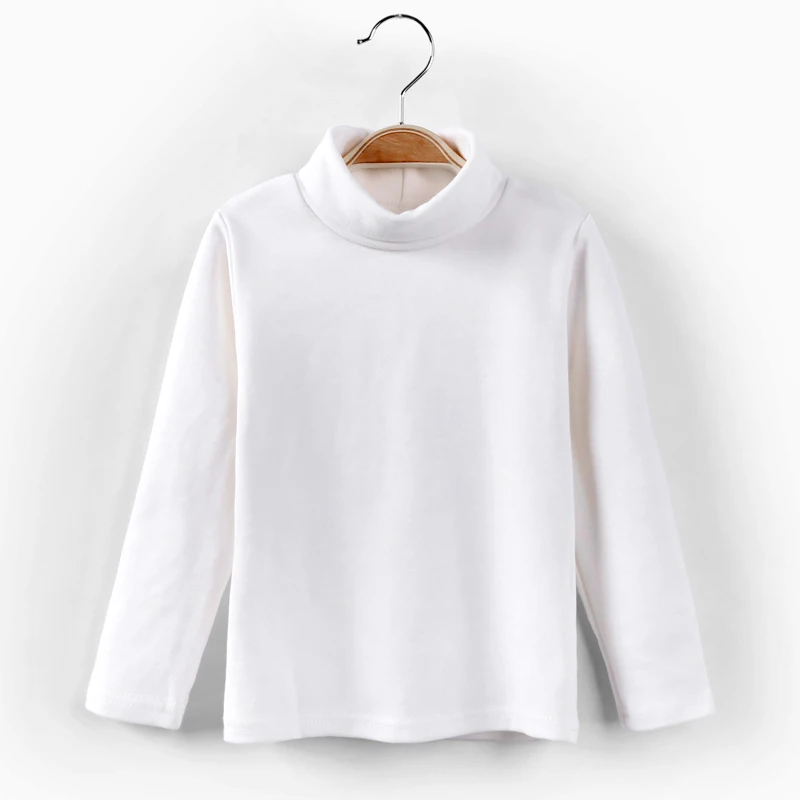solid white Новые осенне-зимние футболки для мальчиков и девочек 17 цветов, стильные детские топы с длинными рукавами для девочек, футболка одежда для малышей и больших детей унисекс - Цвет: solid white
