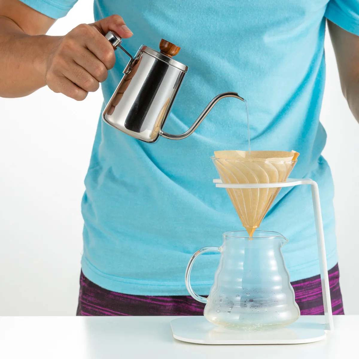Чайник с деревянной ручкой Seluna ручной капельный чайник из нержавеющей стали