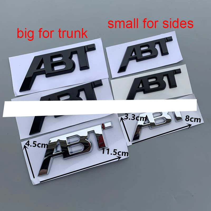 Хромовая/черная эмблема с буквами Для ABT автомобильный Стайлинг брызговик