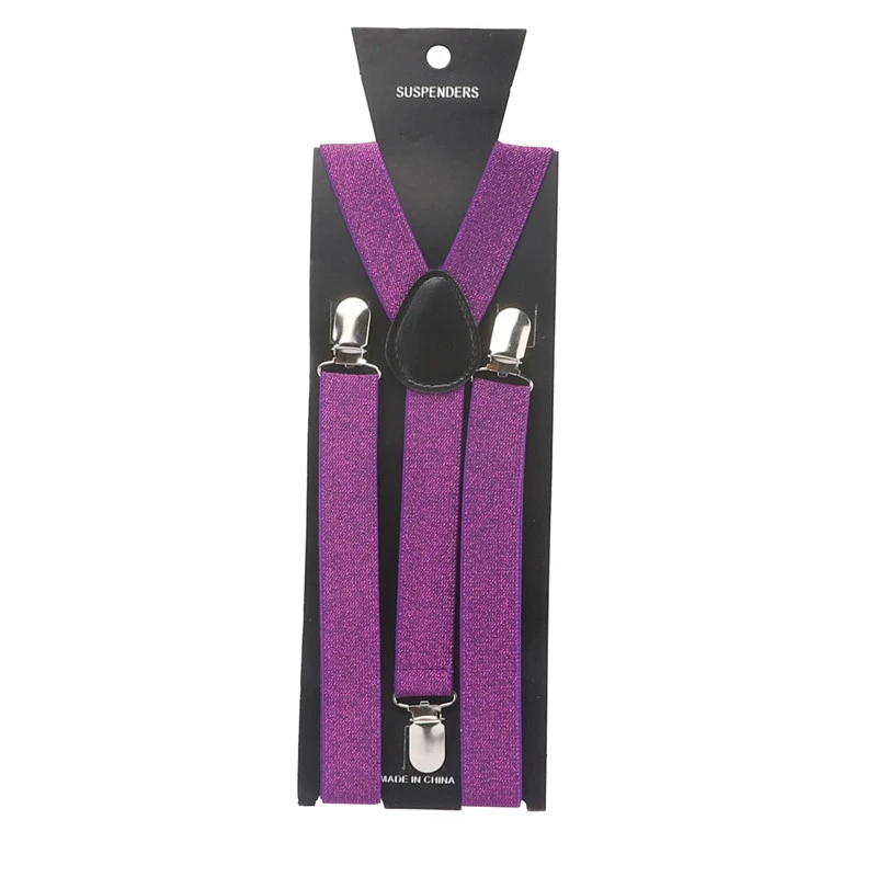 Мужская красочная блестящая эластичная подвеска ремень 3 клипсы унисекс