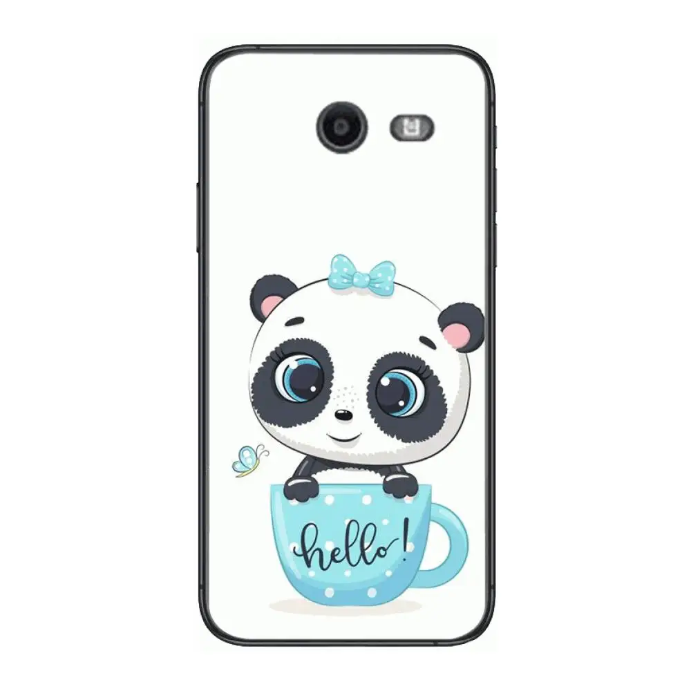 

Couples Cartoon panda Phone Case Hull For Samsung Galaxy J 4 3 5 6 7 8 EU 2018 Plus 2017 Black Shell Art Cell Cover TPU
